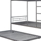 Silver Twin Over Twin Metal Bunk Bed With Trundle