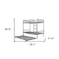 Silver Twin Over Twin Metal Bunk Bed With Trundle