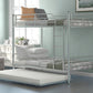 Silver Twin Over Twin Metal Bunk Bed With Trundle