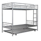 Silver Twin Over Twin Metal Bunk Bed With Trundle