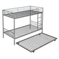 Silver Twin Over Twin Metal Bunk Bed With Trundle