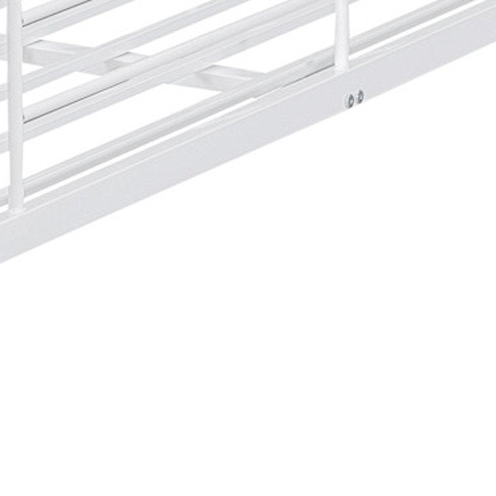 White Full Over Full Iron Bunk Bed