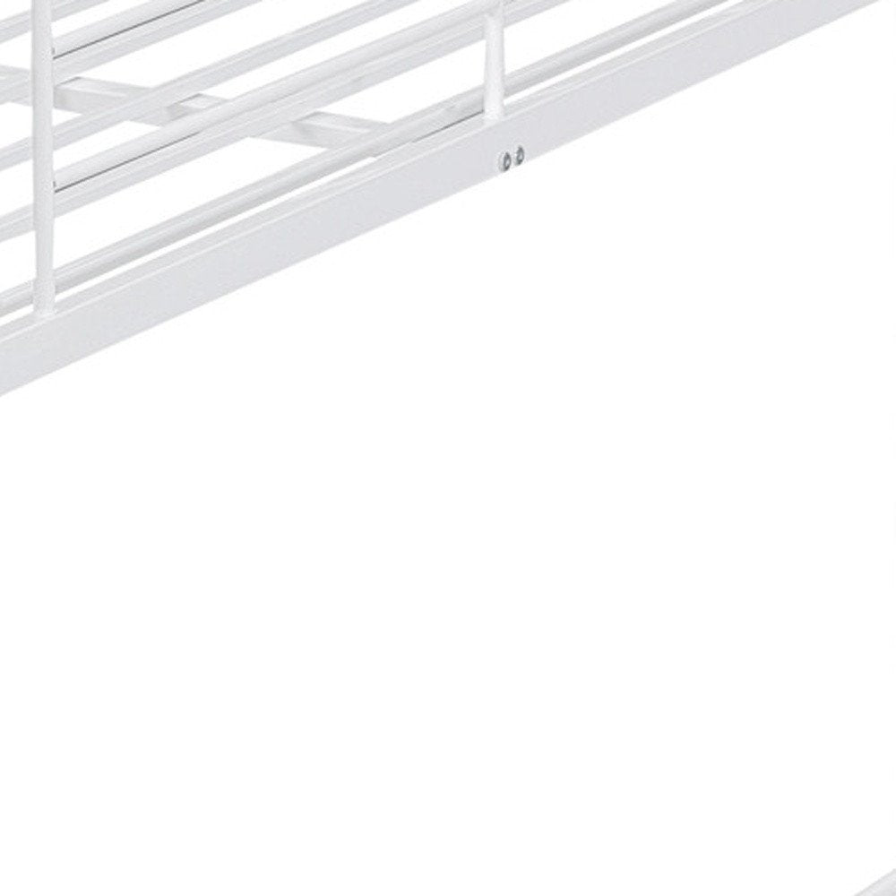 White Full Over Full Iron Bunk Bed