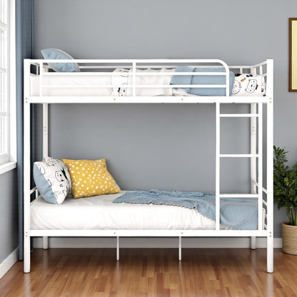 White Full Over Full Iron Bunk Bed