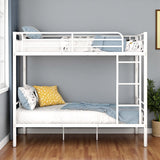 White Full Over Full Iron Bunk Bed