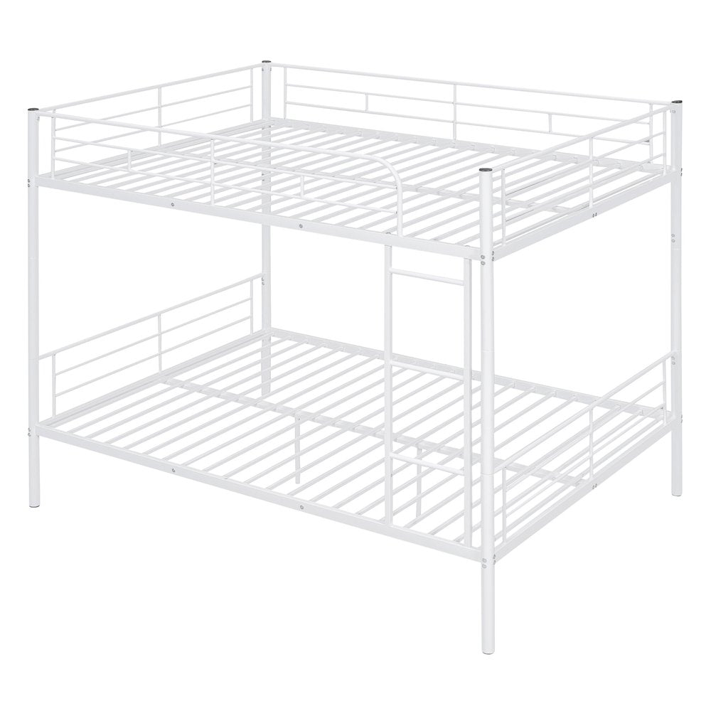 White Full Over Full Iron Bunk Bed