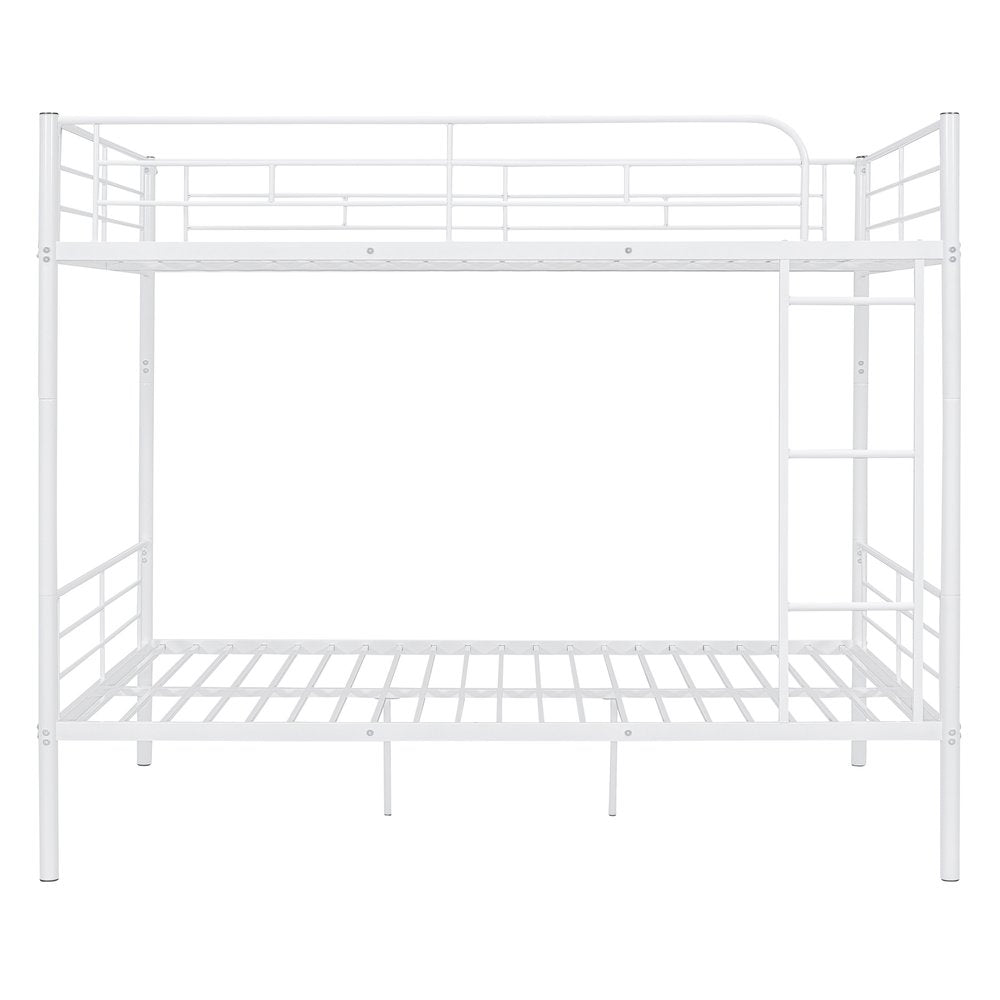 White Full Over Full Iron Bunk Bed