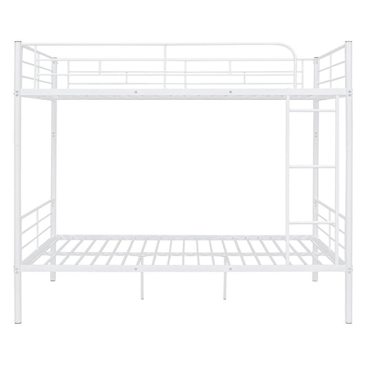 White Full Over Full Iron Bunk Bed