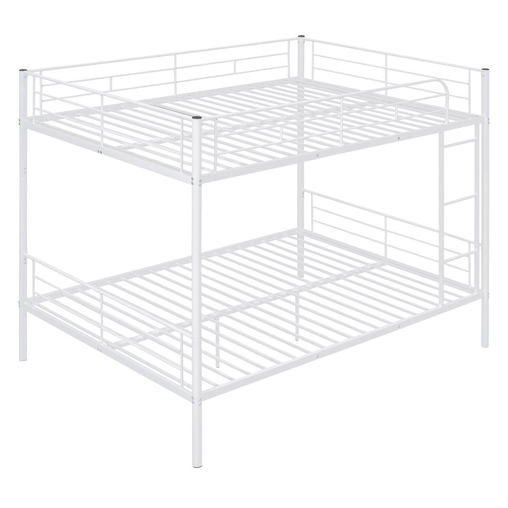 White Full Over Full Iron Bunk Bed