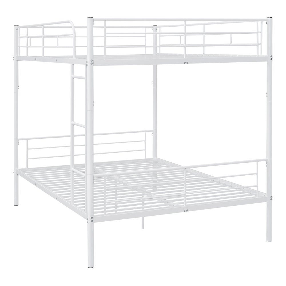 White Full Over Full Iron Bunk Bed