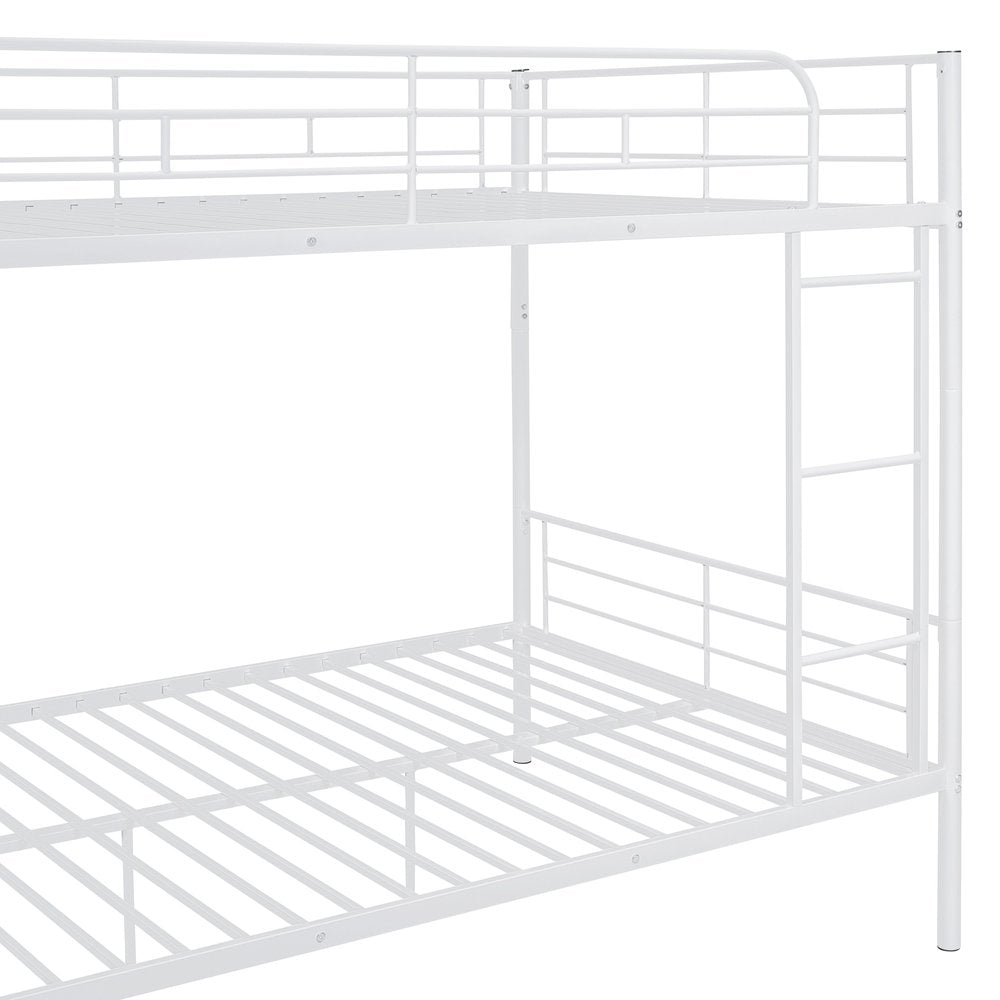 White Full Over Full Iron Bunk Bed