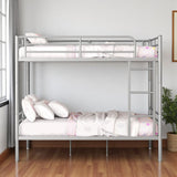 Silver Full Over Full Iron Bunk Bed