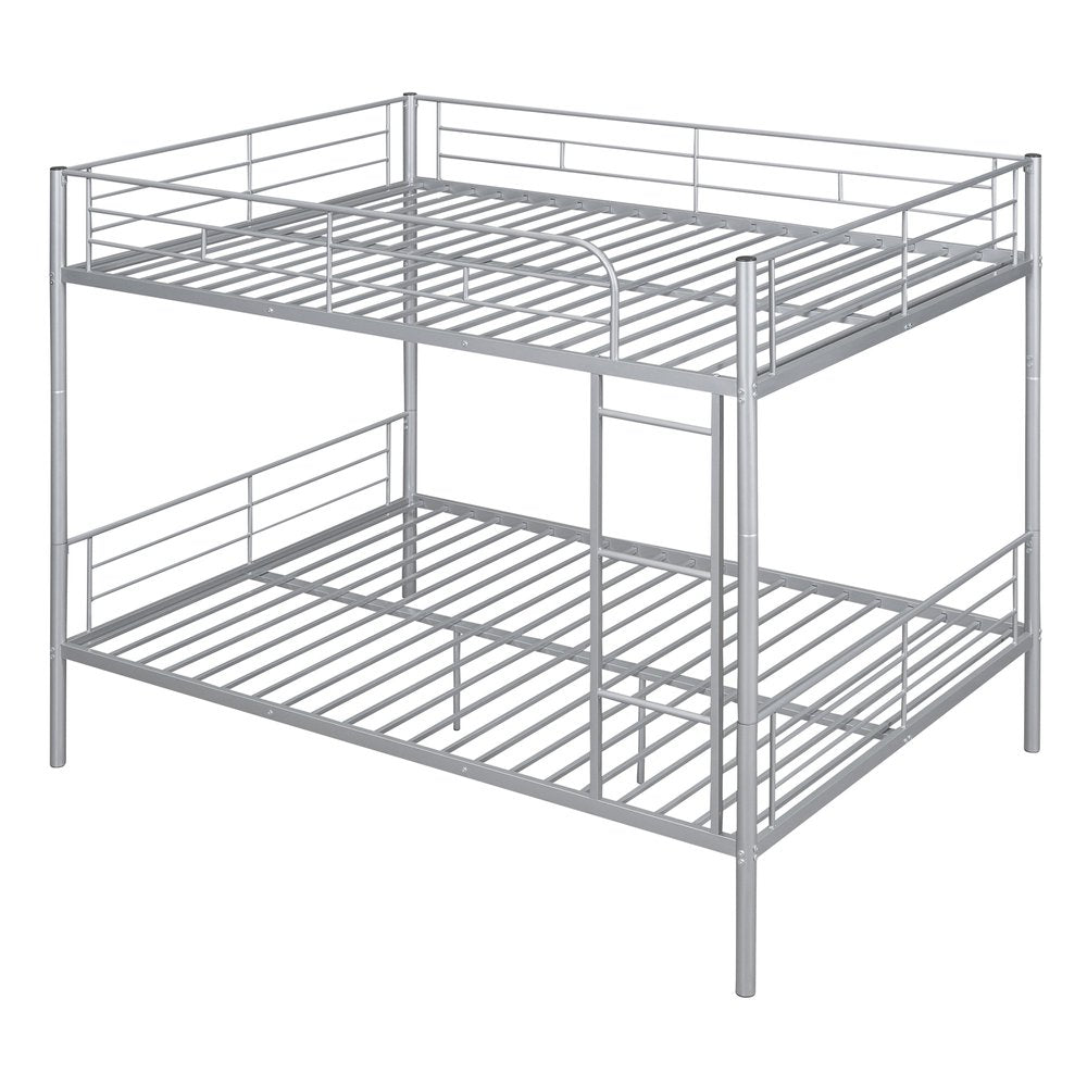 Silver Full Over Full Iron Bunk Bed