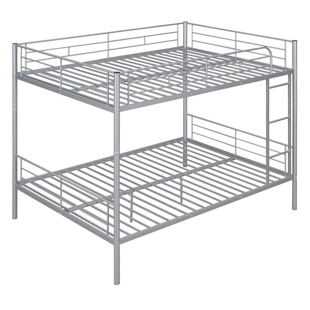 Silver Full Over Full Iron Bunk Bed