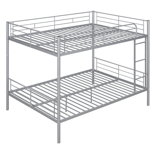 Silver Full Over Full Iron Bunk Bed