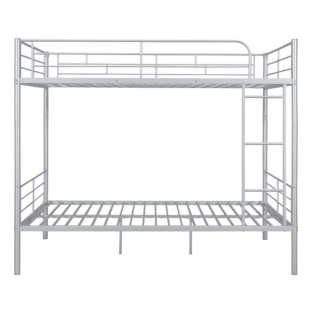 Silver Full Over Full Iron Bunk Bed