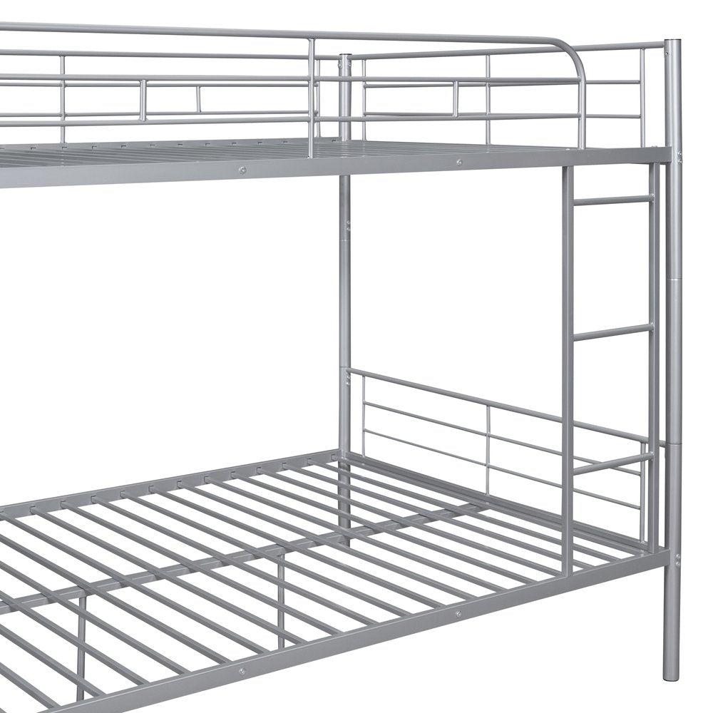 Silver Full Over Full Iron Bunk Bed