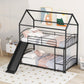 Black Twin Over Twin Metal Bunk Bed With Slide