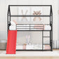 Black Twin Over Twin Metal Bunk Bed With Slide