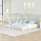 White Twin Over Twin Metal Bunk Bed With Slide