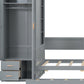 Gray Twin Over Twin Wood Bunk Bed With Desk And Trundle And Storage