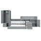 Gray Twin Over Twin Wood Bunk Bed With Desk And Trundle And Storage