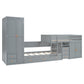 Gray Twin Over Twin Wood Bunk Bed With Desk And Trundle And Storage