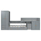 Gray Twin Over Twin Wood Bunk Bed With Desk And Trundle And Storage
