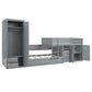 Gray Twin Over Twin Wood Bunk Bed With Desk And Trundle And Storage