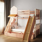 Blue Twin Over Twin Dollhouse Solid Wood Bunk Bed With Slide And Storage