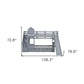 Gray Twin Over Twin Dollhouse Solid Wood Bunk Bed With Stairs And Slide And Drawers And Storage