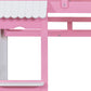 Pink Twin Over Twin Dollhouse Solid Wood Bunk Bed With Stairs And Slide And Drawers And Storage