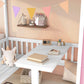 Pink And White Twin Over Twin Solid Wood Bunk Bed With Stairs And Desk And Drawers And Storage