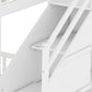 White Twin Over Twin Solid Wood Bunk Bed With Stairs And Desk And Drawers And Storage