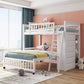 White Twin Over Full Solid Wood Bunk Bed With Drawers And Storage