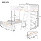 Espresso Twin Over Full Solid Wood Bunk Bed With Storage
