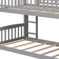 Gray Twin Over Twin Solid Wood Bunk Bed With Stairs And Slide And Drawers And Storage