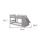 Gray Twin Over Twin Solid Wood Bunk Bed With Stairs And Slide And Drawers And Storage
