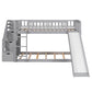 Gray Twin Over Twin Solid Wood Bunk Bed With Stairs And Slide And Drawers And Storage