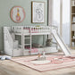 White Twin Over Twin Solid Wood Bunk Bed With Stairs And Slide And Drawers And Storage