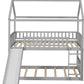 Gray Twin Over Twin Solid Wood Bunk Bed With Slide