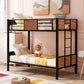 Black And Brown Twin Over Twin Metal Bunk Bed