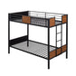 Black And Brown Twin Over Twin Metal Bunk Bed