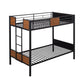 Black And Brown Twin Over Twin Metal Bunk Bed