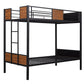 Black And Brown Twin Over Twin Metal Bunk Bed
