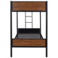 Black And Brown Twin Over Twin Metal Bunk Bed