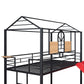 Red Twin Over Twin Metal Bunk Bed With Slide