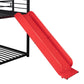 Red Twin Over Twin Metal Bunk Bed With Slide