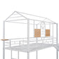 White Twin Over Twin Metal Bunk Bed With Slide