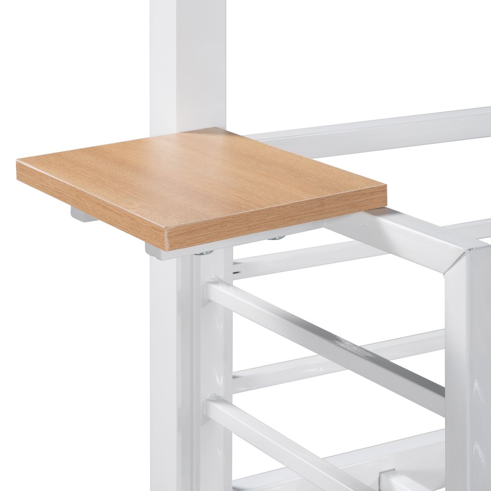 White Twin Over Twin Metal Bunk Bed With Slide